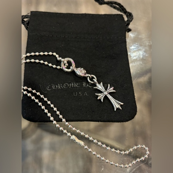 Authentic Chrome Hearts Baby Fat tiny Cross Ball Necklace - Picture 3 of 12